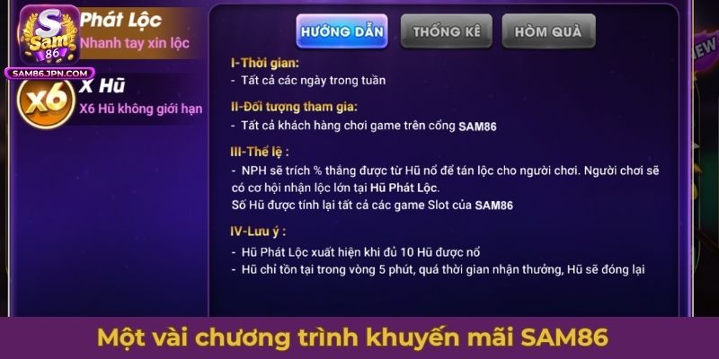 Một vài chương trình khuyến mãi SAM86 mà mọi người nên tham gia
